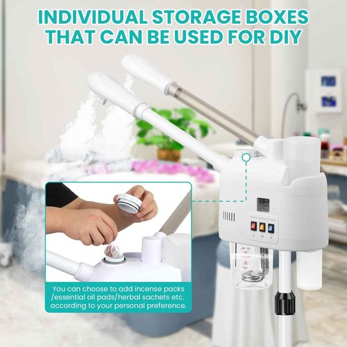 Retain time face steamer for hot and cold, Face Steamer with More Steam, Adjustable Height for Face Steamer Suitable for Personal Home and Professional Personal Care Places, Moisturizing or Hydrating.