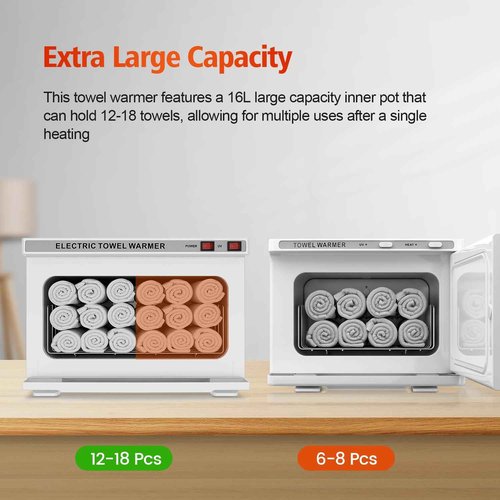 StateRiver Towel Warmer Cabinet, 16L Professional Hot Towel Warmer Heating Use for SPA, Massage, Salon, Barber and Home - White