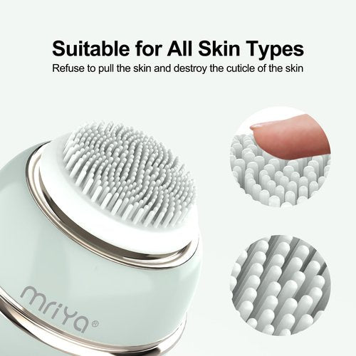 Facial Cleansing Brush Silicone Face Scrubber, Exfoliating Brush, Facial Massage Brush - for Gentle Exfoliation, Massage, Blackhead Removal and Makeup Removal