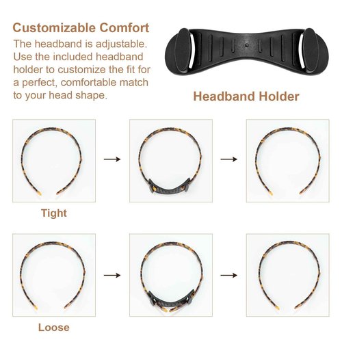 KOVOLITU 3 Pack Eyewear Headbands,No Headache Non Slip Hair Bands Fashion Thin Headbands for Womens Sisters Girls Gifts(Black,Tortoise,Amber)