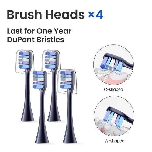 Marlincare Sonic Electric Toothbrush for Adults&Teens - 180 Days Battery Life, Seamless Button&48000RPM Rechargeable Tooth Brush, 4 Replacement Heads for Deep Clean/Smart Timer/4 Brushing Modes/IPX8