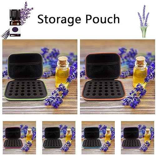 DHXYZZB Essential Oils Carrying Case Holds 30 Grids for 1-3ML Roller Bottles Storage peptide vial case for fridge Organizer Bag Hard Shell for Home, Travel, and Presentations(Black)