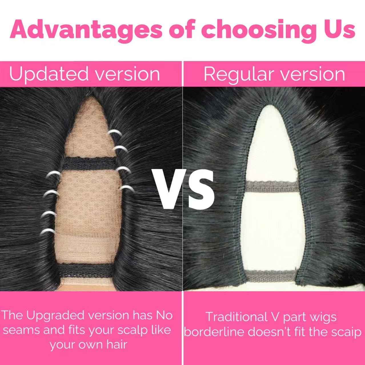 GKOKG V Part wig Human Hair Curly Upgrade U Part Wig For Black woman 100% Human Hair V Shape Cury Glueless Clip In Half Wig Natural Color No Leave Out 180% Density 22inch