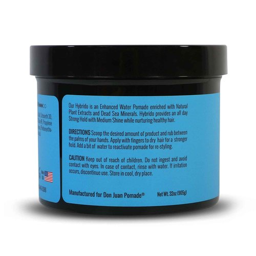 Don Juan Hybrido Pomade | Water Based | Strong Hold | High Shine | Natural Plant Extracts and Ocean Minerals | Summer Sea Breeze Scent, 32 oz.