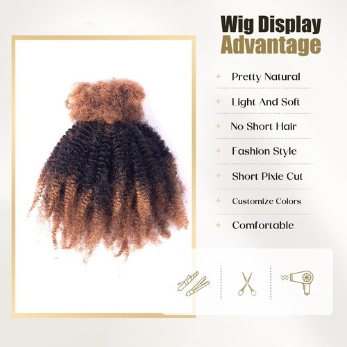 Afro Kinky Bulk Human Hair, 4C, 50g/pack, Braiding Hair for Mini Twists and Sister Locs (#30/1b/30 20inch)