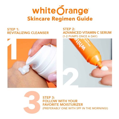White Orange The Only Vitamin C Serum Made with White Part of Orange, Anti Aging, THDA Hyaluronic Acid Vitamin E OrangeStem®, Hydrating & Brightening Serum for Dark Spots Fine Lines & Wrinkles