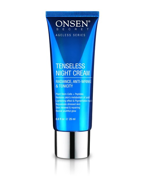Onsen Secret Wrinkle Repair Tenseless Night Face Cream - Dermatologist Recommended Anti-Wrinkle, Radiance and Tonicity Cream - Anti Aging Ultra Boost Facial Creme for Dry Skin & Age Spots (0.8 Fl Oz)