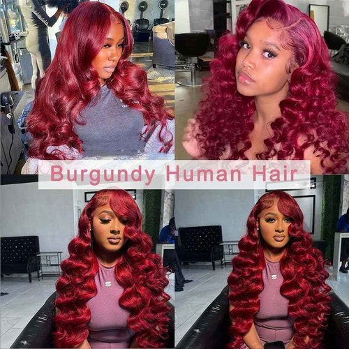 Burgundy Bundles Human Hair Body Wave 24 Inch Bundle Brazilian Hair Wine Red Body Wave Human Hair Extensions