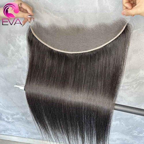 SKINLIKE Real HD Lace Frontal Human Hair Pre Plucked Natural Hairline Invisible Closure Ultra Thin Swiss HD Lace Bleach Knots Closure Human Hair with Baby Hair (13x4 Hd Straight, 14 inch)