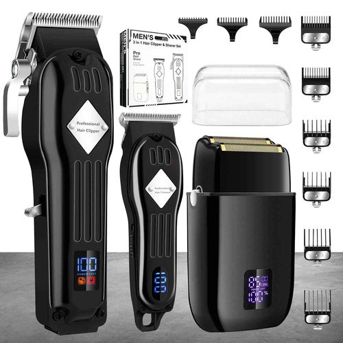 Karrte Professional Hair Clippers/Hair Trimmer/Beard Shaver Kit for Men Cordless Barber Clipper Hair Cutting Kit, Beard Trimmers Haircut Grooming Kit, Gifts for Men