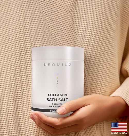 Collagen Skin Care Bath Gift Set Milk Bath, Bath Salt and Bath Bomb Fizz Pack of 3 - Coconut Magnesium Epsom Salt Oatmeal Milk & Honey