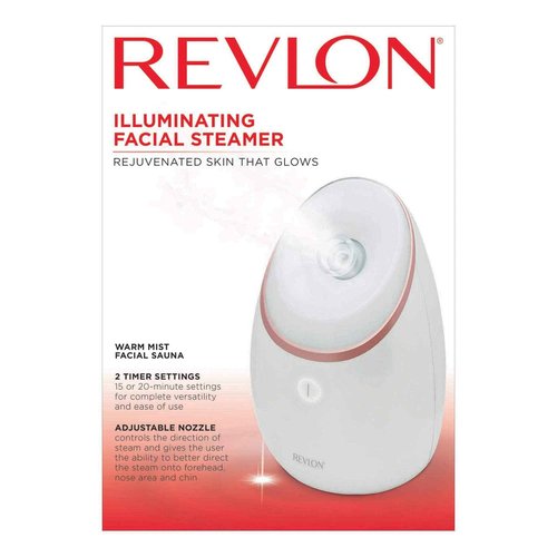 REVLON Illuminating Warm Mist Facial Steamer, white, 1 Count