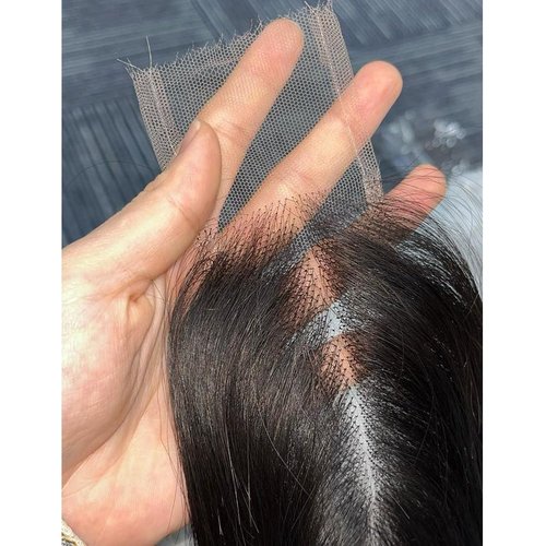 NIKISS 2x6 Skinlike Real HD Lace Closure Only, 0.095mm Ultra-thin Invisible HD Lace Pre Plucked Single Knot Natural Color Body Wave Human Hair Closure 22 Inch