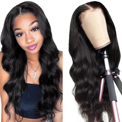 Starmo Body Wave 13x4 HD Lace Front Human Hair Wigs for Women 150% Density Glueless Natural Black 22 Inch