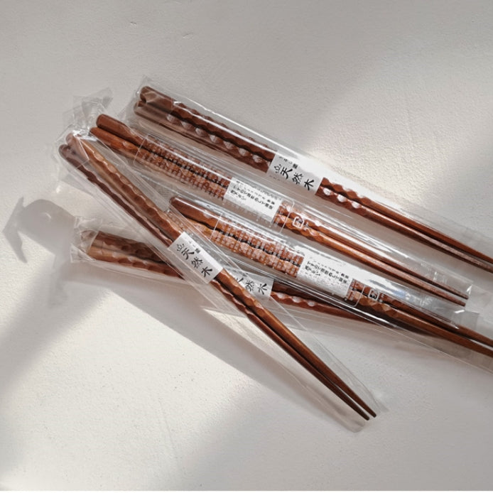 Solid Color Wooden Chopsticks Set - Non-slip Kitchen Dining Utensils