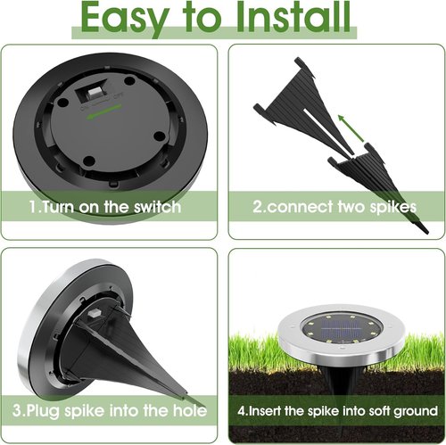 INCX Solar Lights Outdoor Waterproof, 16 Pack Solar Light for Outside, Garden Lights Landscape Lighting for Patio Pathway Lawn Yard Deck Driveway Walkway, Cold White