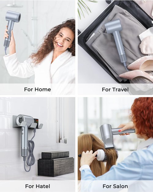 Hair Dryer, 110000 RPM Professional High-Speed Blow Dryer 200 Millions Negative Ionic Care Hair Dryer for Fast Drying, Low Noise Thermo-Control Hairdryer, Travel with Nozzle