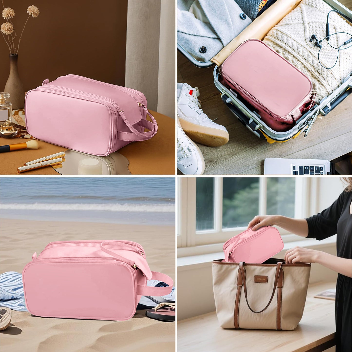 Travel Toiletry Bag For Women Men, Large Organizer Makeup Bag,