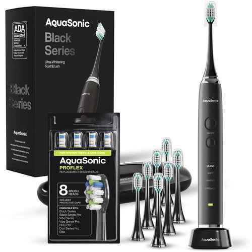 Aquasonic Black Series and Proflex Brush Heads 8-Pack Bundle