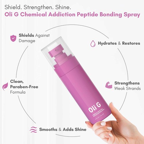 Oli G Chemical Addiction Peptide Bonding Spray 4oz / 118 ml – Bond-Repair Leave-In for Damaged & Color-Treated Hair – Peptide Complex + Amino Acids + Panthenol – Preps Hair for Chemical & Heat Styling