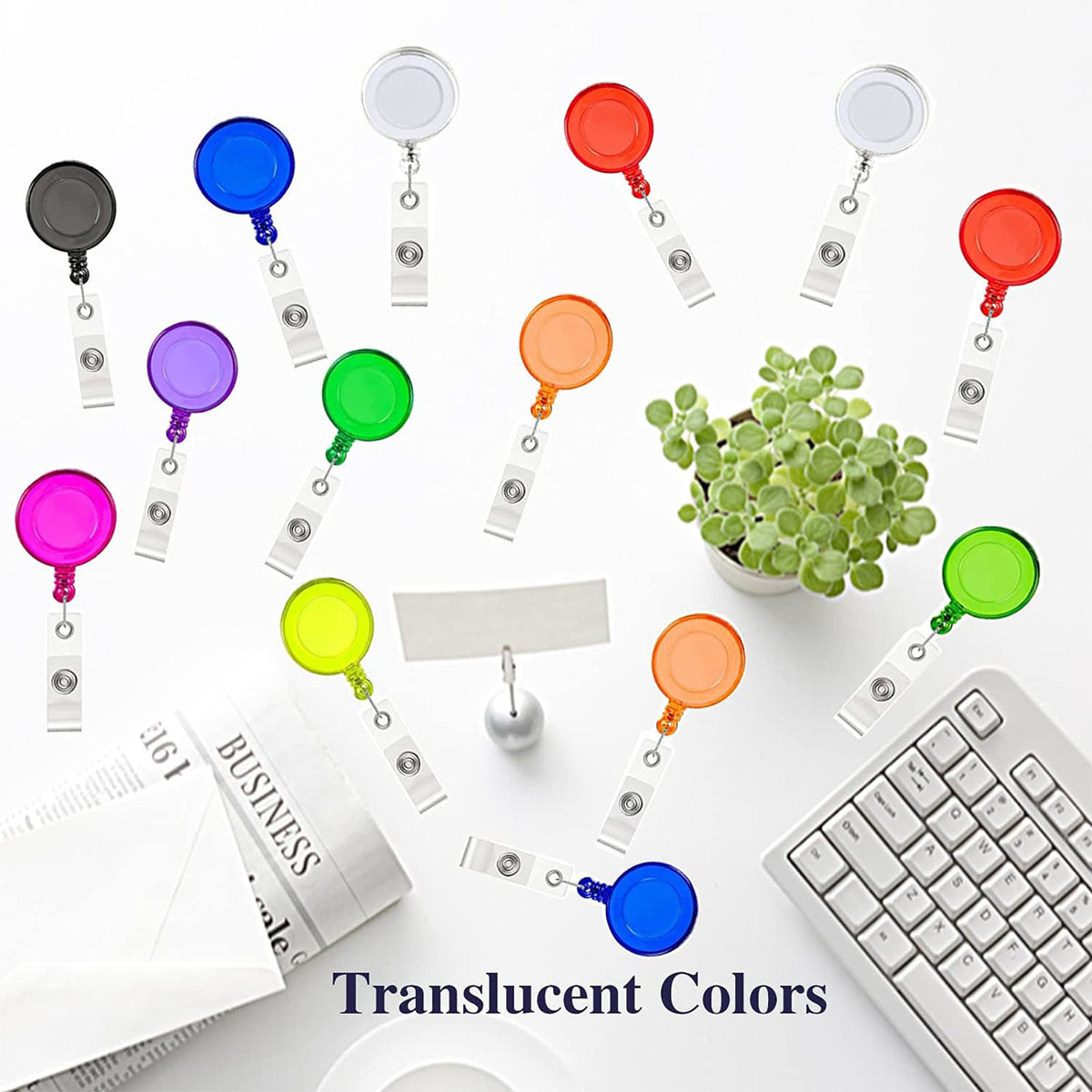 10 Pcs Colorful Retractable Badge Holders - 29.5 Inch