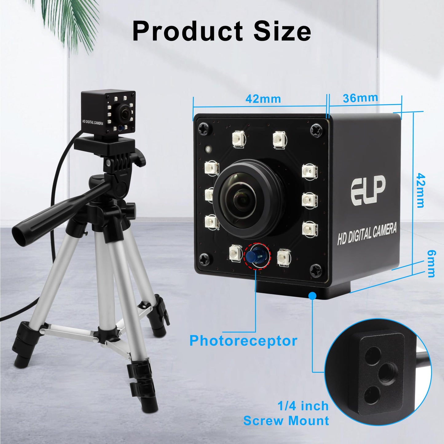 1080P HD High Speed USB Camera Day & Night Vision Webcam with IR LEDs for Park Monitor, 170° Wide Angle Fisheye Lens Camera with OV2710 Sensor, 30fps/60/120fps Plug & Play for Home Surveillance