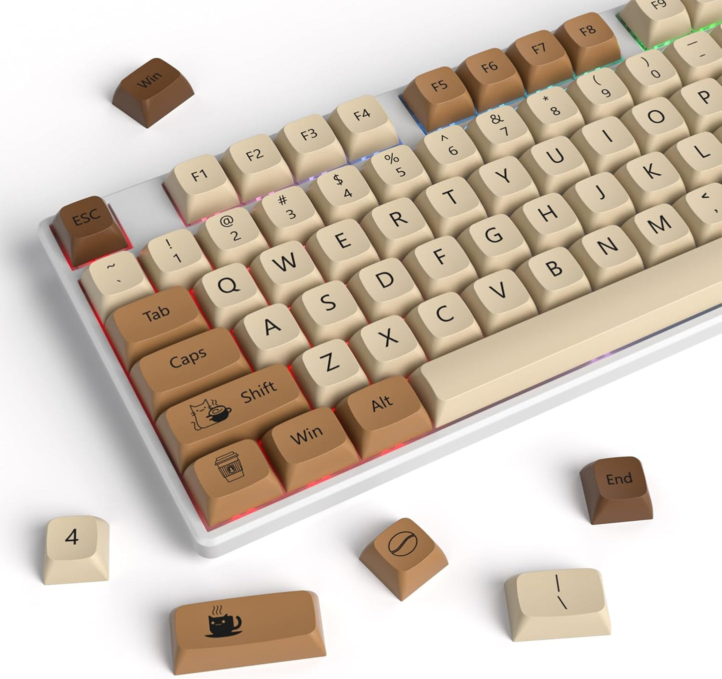 61 PBT Game keycap, 60% Backlight with Key Puller OEM Configuration American Layout, 87/104 Mechanical Keyboard (no Keyboard) (Ahris)