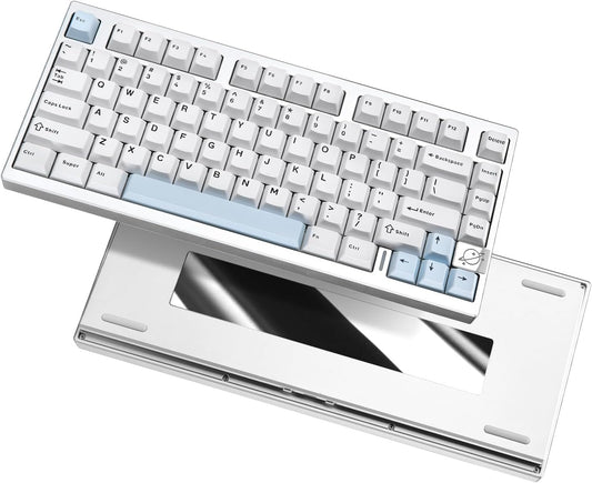 YUNZII AL75 PRO 75% Wireless Mechanical Gaming Keyboard,Full Aluminum CNC,BT/2.4G/Wired,PBT Keycaps,Gasket Mounted Hot Swap,Custom RGB Backlight, Programmable for Mac/Win (Black, Blue Grey)