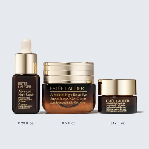 Estée Lauder Advanced Night Repair Eye Cream 3-Piece Travel Size Skincare Gift Set | Repair + Brighten + Hydrate | Includes Face Serum 0.23 Fl Oz + Eye Cream 0.5 Fl Oz + 0.17 Fl Oz