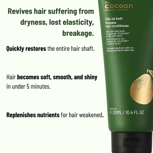 Cocoon Pomelo Shampoo & Conditioner Bundle - Anti Hair Loss, Natural, Sulfate free | For Thinning, Damaged, Color Treated Hair | Reduce Fall & Soften Strands (10.5 fl oz each)