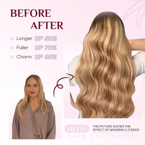 Halo Hair Extensions Real Human Hair - Light Bleach Blonde, Halo Extensions Human Hair 16inch 95g