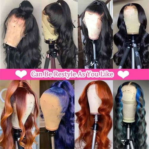 Smilulu 26 Inch 13x4 Lace Front Wigs Human Hair Body Wave Lace Front Wigs Human Hair Pre Plucked 13x4 Hd Lace Frontal Wigs Human Hd Lace Front Wigs for Black Women 180% Density