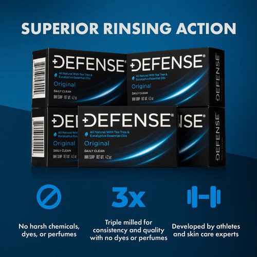 Defense Soap 2 Pack Body Wipes 40 Count, 2 Pack Body Wash 12 oz, 5 Pack Defense Bar Soap with natural Tea Tree and Eucalyptus Oil.