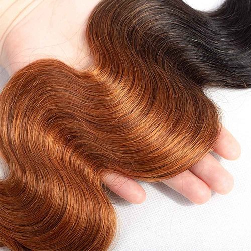 Brown Bundles Human Hair Ombre Body Wave Human Hair Bundles 12 14 16 Inch 1B/30 Dark Brown Bundle Double Weft Brazilian Virgin Remy Hair Extensions Soft And Healthy 3Pcs/Set