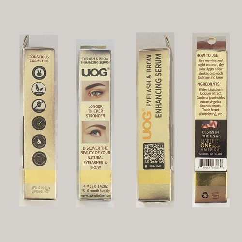 UOG (United One) Eyelash Enhancing Serum Complex. Advanced Eyelash Conditioner. Allergy Free. Longer, Stronger. Thicker & more Defined-looking lashes. Any Skin Types, 6-month Supply (4mL)