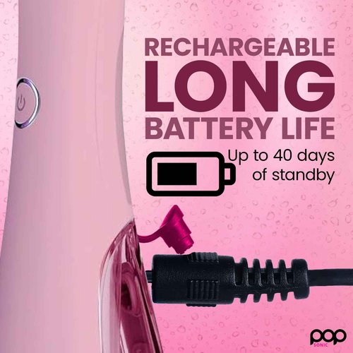 Pop Sonic Typhoon Water Flosser (Pink), Includes 4-Tip Portable Water Teeth Cleaner Picks, Rechargeable Water Dental Picks for Cleaning w/ 3 Speeds, IPX7 Waterproof Water Dental Flosser