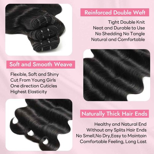 Tandulo Clip in Hair Extensions Real Human Hair Body Wave 1B Natural Black Clip in 100% Brazilian Remy Human Hair Extensions 8pcs Per Set with 18 Clips Double Weft 22 Inch 110g/3.6oz