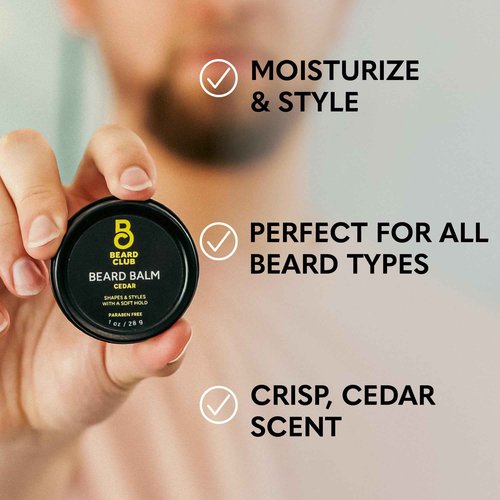 The Beard Club Grooming Bundle: Trimmer for Men & Care Kit - Includes Cordless Electric Trimmer, Straight Edge Razor, Shampoo, Cedar Balm & Oil, Brush - 8 Guides, 45 Lengths