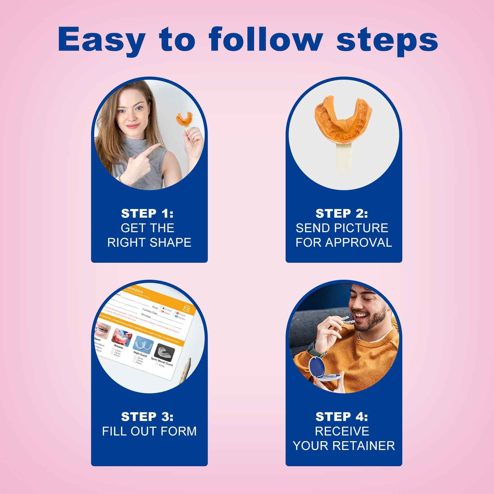 Initsmil Teeth Retainer for Upper and Lower Teeth - Clear, Comfortable, BPA-Free, Durable, Easy to Use, Ideal for Teeth Retention after Braces, for Adults and Teens