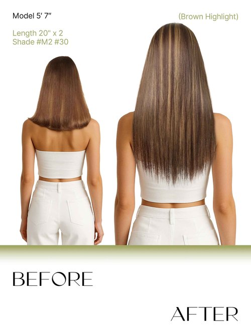 Frodio Clip Ins Hair Extensions Black: Remy Real Human Hair Pu Seamless Silk Long Straight Invisible Full Thick Virgin Brazilian Brown Highlight Color Beauty For Women Can Be Body Wave 100g 7 Piece