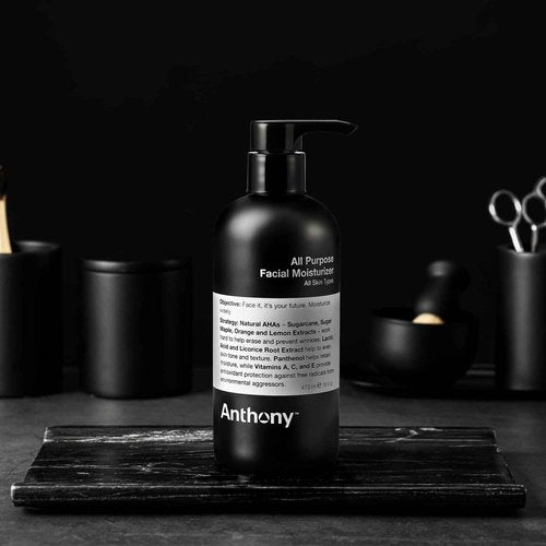 Anthony All-Purpose Facial Moisturizer – Men’s Hydrating Lotion for Dry Skin – Lightweight, Non-Comedogenic, Anti-Aging Formula – 16 Fl Oz