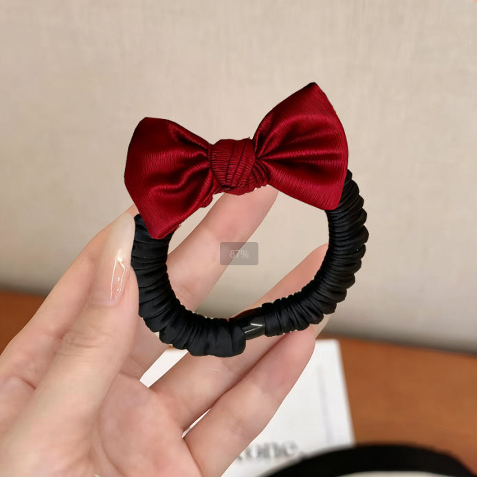 Black Fabric Hair Bow for Hair Accessories - Small Intestine Hair Circle