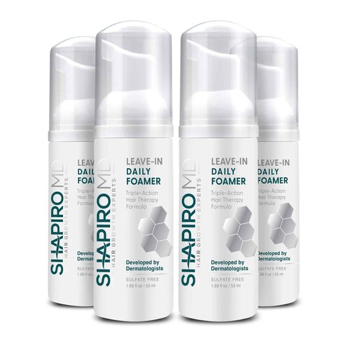 Shapiro MD Hair Growth Experts Leave-In Daily Foam, DHT Fighting Vegan Formula for Thinning Hair Developed by Dermatologists, Experience Healthier, Fuller & Thicker Looking Hair - 4 Month Supply