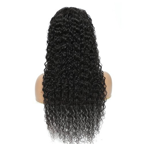 Water Wave Lace Front Wigs Human Hair 13x4 HD Lace Front Wigs Glueless Brazilian Virgin Human Hair Wigs Pre Plucked with Baby Hair 180% Density Wet and Wavy Curly Wigs for Women Natural Black 28 Inch