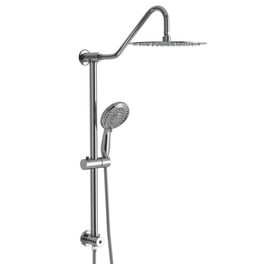 10-Inch Round Shower Set with Hand Shower - Chrome Dual Heads