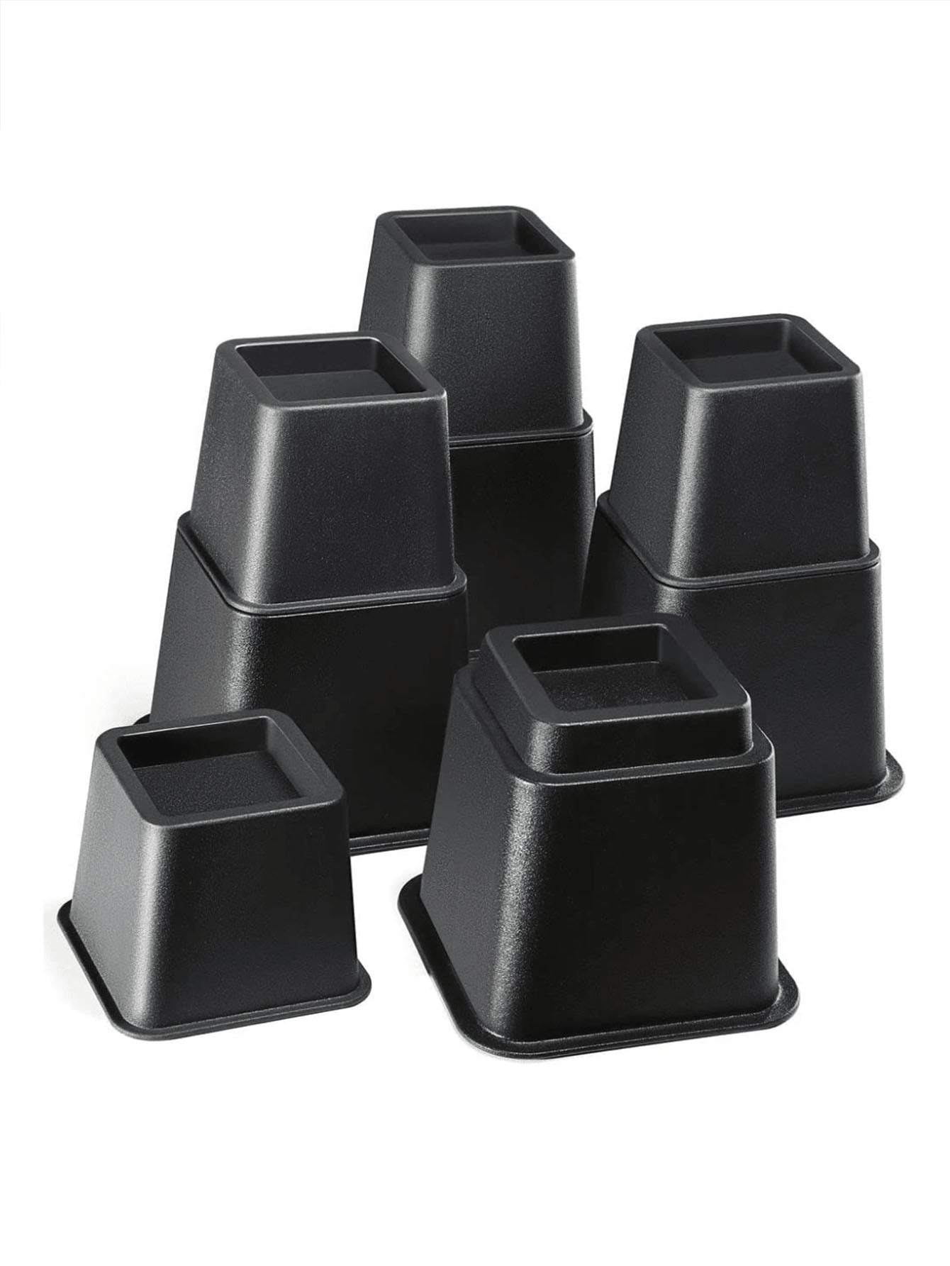 Furniture Height-Increasing Mat Set - Black, Large & Small, 8 Pieces