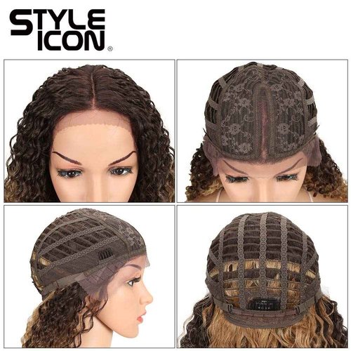 Style Icon 38” Long Curly Wig Lace Front Wigs Synthetic Wigs with Baby Hair Half Hand Tied 130% Density Hair Replacement Wigs (38", TAT6/27/24E)