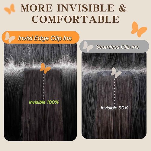 TESSHAIR Clip in Hair Extensions Long Straight, 100% Real Human Hair,No Tangle & Smooth,120g, 20 Inch,#30 Light Auburn