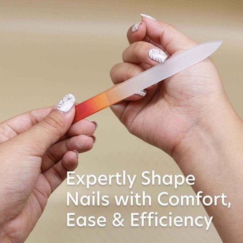 BONA Fide Beauty Glass Bulk Nail Files, 50-Pieces Reusable Nail File with Protective Sleeves, Genuine Czech Glass Crystal Nail Files in Bulk, Perfect Stocking Stuffer Gifts, Nail Tools for Nail Techs