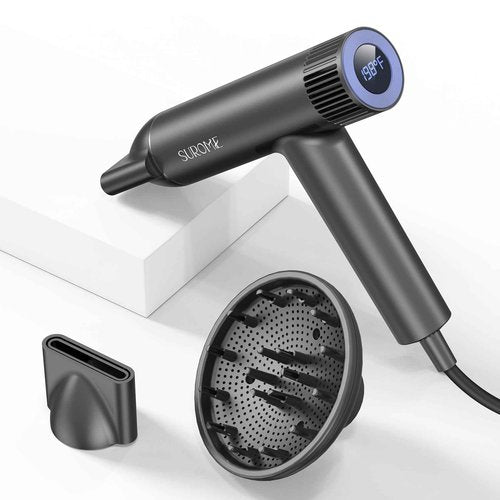 Blow Dryer,110000RPM High-Speed Brushless Motor, Fast-Drying Negative Ions Intelligent Constant Temperature Hair Care Dryers, Professional Hair Dryer with Attachments for Home&Salon (Grey)
